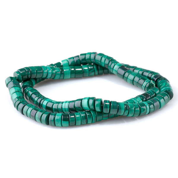 Malachite 8mm Heishi A Grade - 15-16 Inch