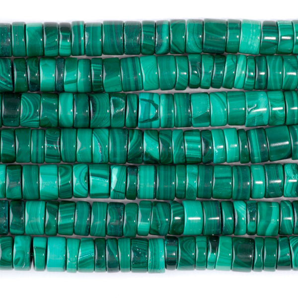 Malachite 8mm Heishi A Grade - 15-16 Inch