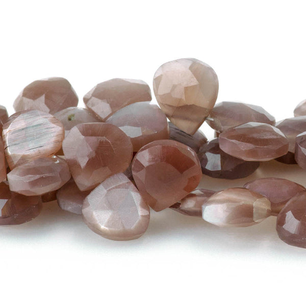 Chocolate Moonstone 7-10mm Faceted Irregular Drop - 8 Inch