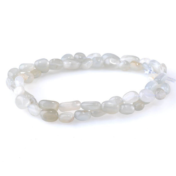 Grey Moonstone 7x9-8x10mm Pebble A Grade - 15-16-Inch