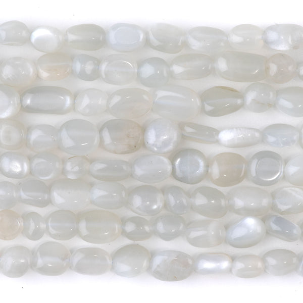 Grey Moonstone 7x9-8x10mm Pebble A Grade - 15-16-Inch