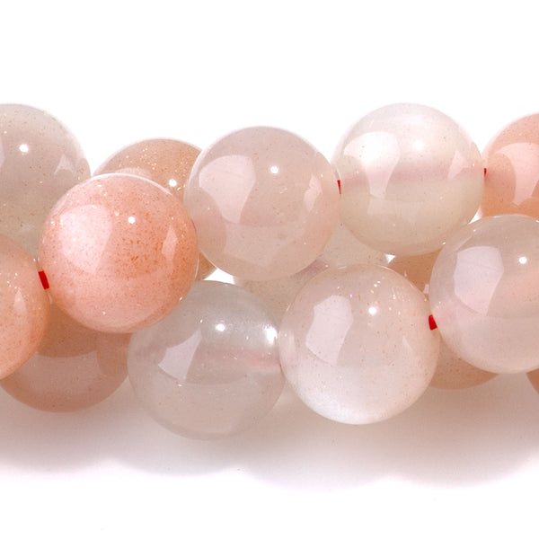 Bicolor Moonstone 8mm Round AA Grade - 15-16 Inch