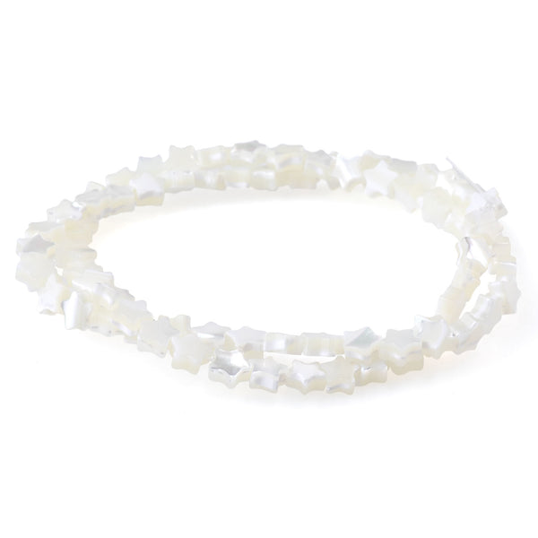 Mother of Pearl 6mm White Star - 15-16 Inch