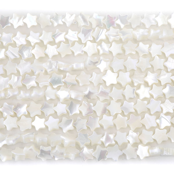 Mother of Pearl 6mm White Star - 15-16 Inch
