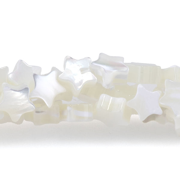 Mother of Pearl 6mm White Star - 15-16 Inch