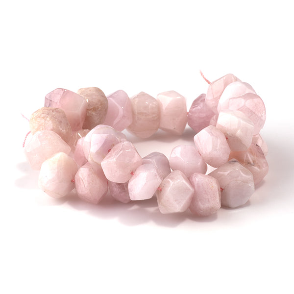 Morganite 10x15-15x18mm Faceted Nugget - 15-16 Inch