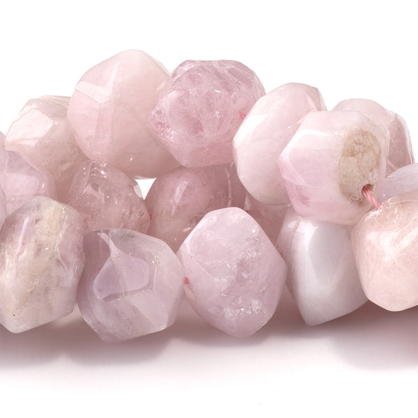 Morganite 10x15-15x18mm Faceted Nugget - 15-16 Inch