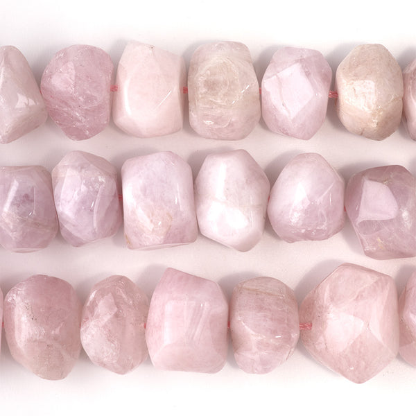 Morganite 10x15-15x18mm Faceted Nugget - 15-16 Inch