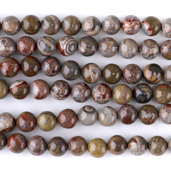 Mushroom Rhyolite 8mm Round - 15-16 Inch