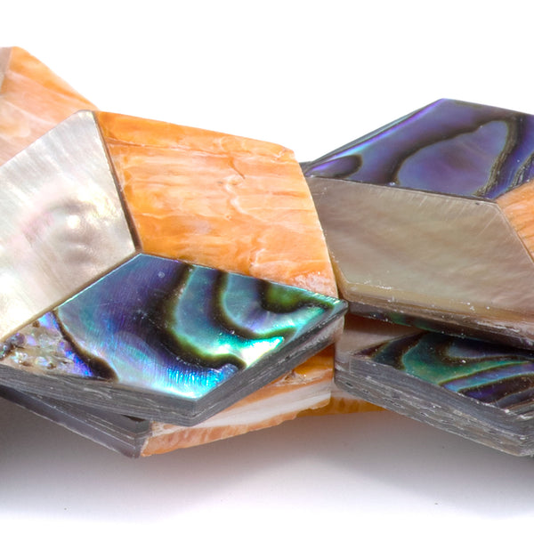 Mosaic 19mm Inlay Hexagon - Spiny/Abalone/Mother Of Pearl - 8 Inch Naturals