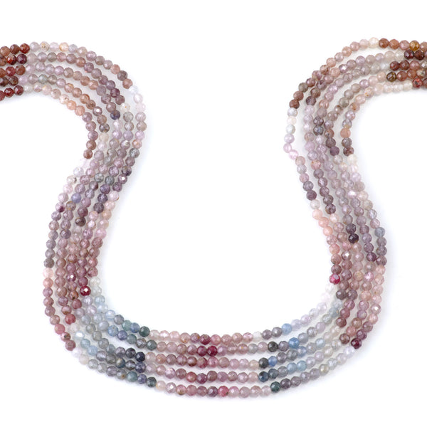 Multi Spinel 3mm Banded Faceted Round - 15 Inch