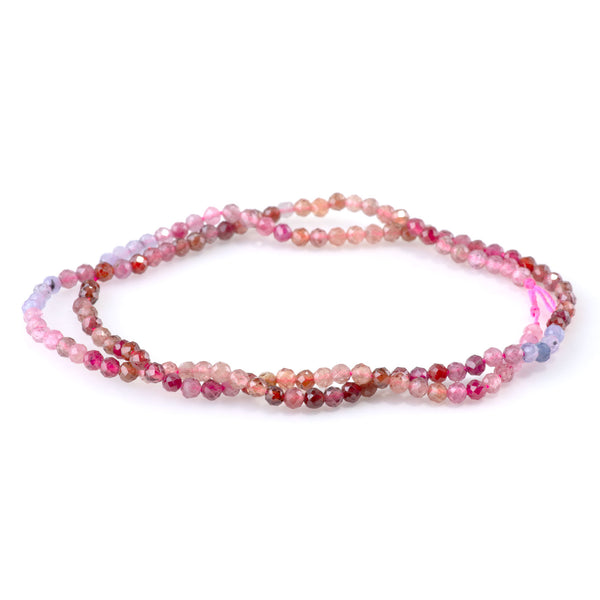 Multi Spinel 3mm Banded Faceted Round - 15-16 Inch