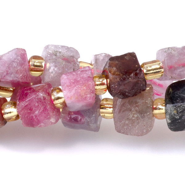 Multi Spinel 4-6mm Irregular Cube  - 15-16 Inch