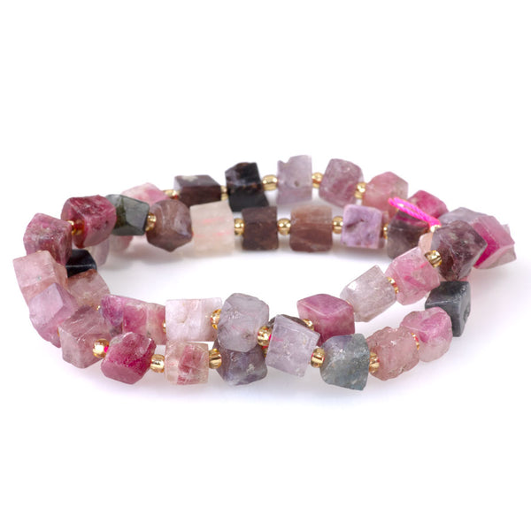 Multi Spinel 6-8mm Irregular Cube  - 15-16 Inch