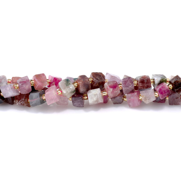 Multi Spinel 6-8mm Irregular Cube  - 15-16 Inch