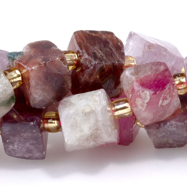 Multi Spinel 6-8mm Irregular Cube  - 15-16 Inch