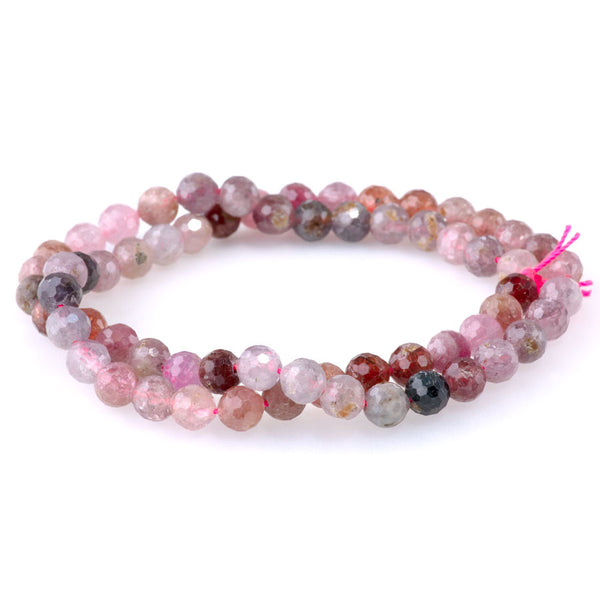 Multi Spinel 6mm Faceted Banded Round A Grade - 15-16 Inch