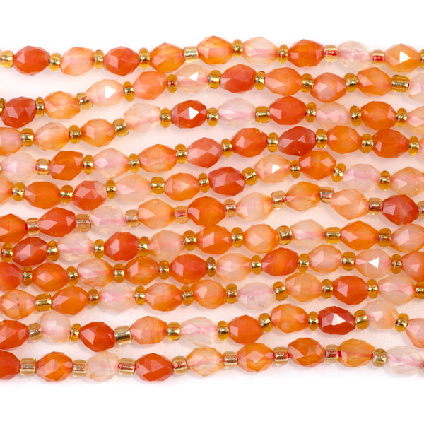 Natural Agate 4x6mm Faceted Triangle Cut Rice - 15-16 Inch