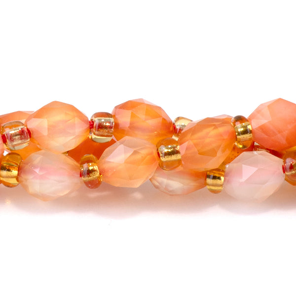 Natural Agate 4x6mm Faceted Triangle Cut Rice - 15-16 Inch