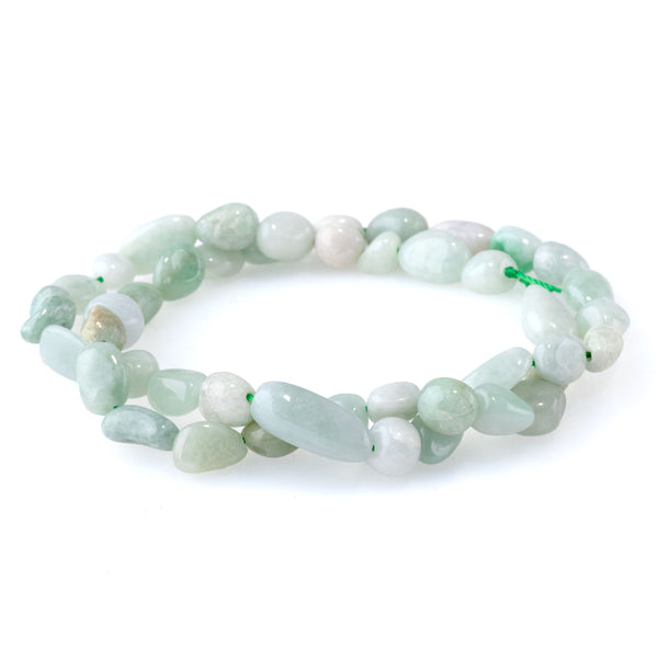 New Burma Jade 7x9-8x10mm Pebble A Grade - 15-16-Inch