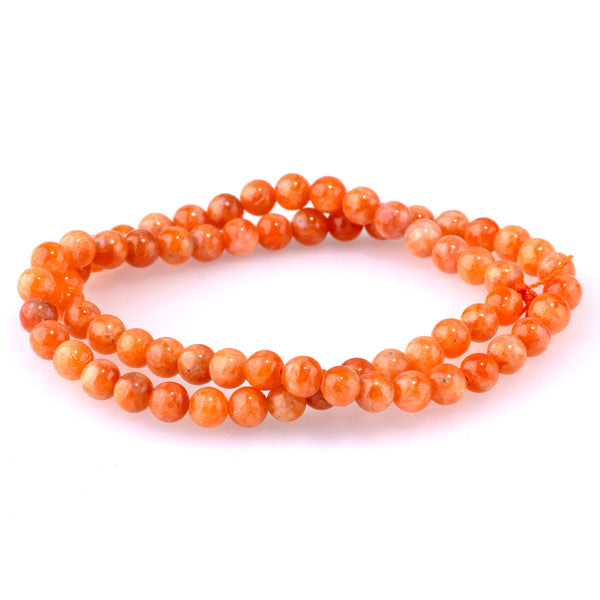Orange Calcite 6mm Round AAA Grade - 15-16 Inch