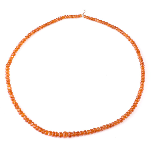 Orange Garnet 3-6mm Graduated Faceted Rondelle - 15-16 Inch