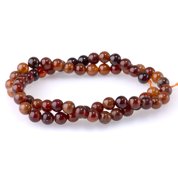 Orange Garnet 6mm Round Beads - 15-16 Inch