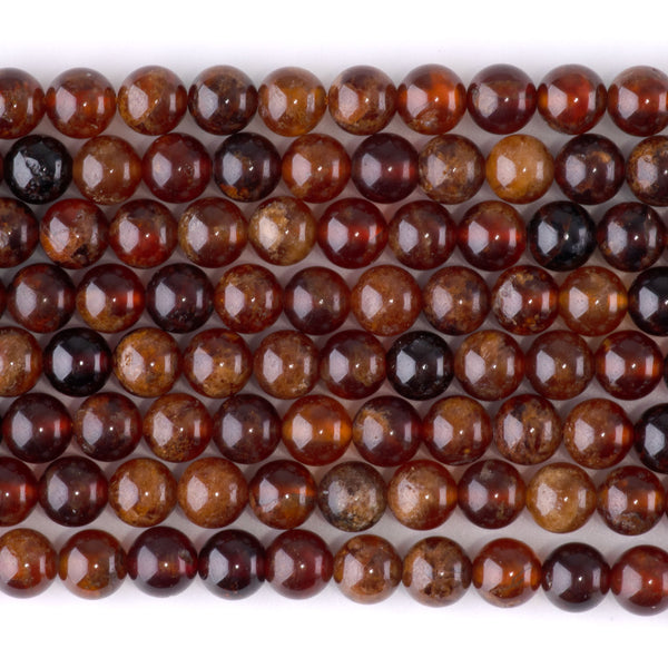 Orange Garnet 6mm Round Beads - 15-16 Inch