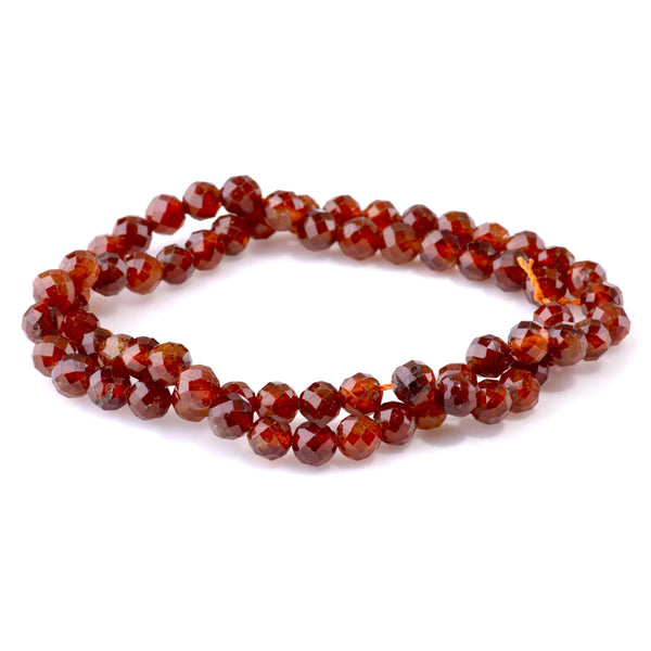 Orange Garnet 6mm Faceted Round - 15-16 Inch