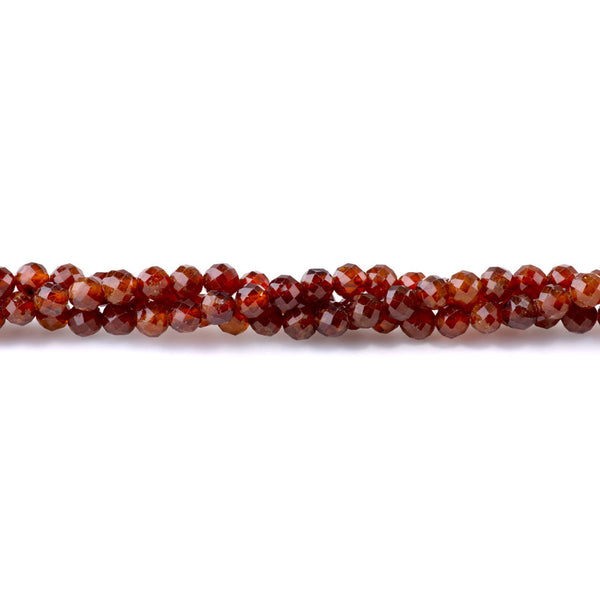 Orange Garnet 6mm Faceted Round - 15-16 Inch