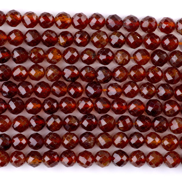 Orange Garnet 6mm Faceted Round - 15-16 Inch