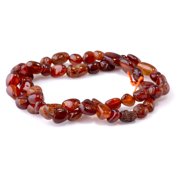 Orange Garnet 7x9-8x10mm Pebble A Grade - 15-16-Inch