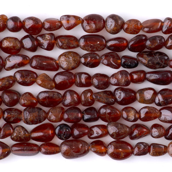 Orange Garnet 7x9-8x10mm Pebble A Grade - 15-16-Inch