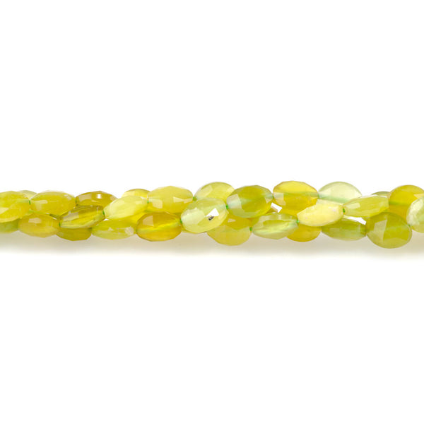 Olive Jade 8x10mm Triangle Cut Faceted Puff Oval A Grade - 15-16-Inch