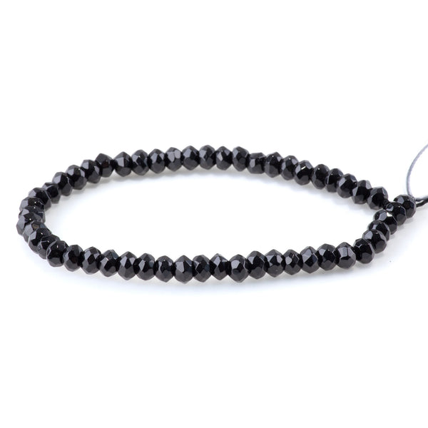Onyx 6mm Faceted Rondelle 8-Inch