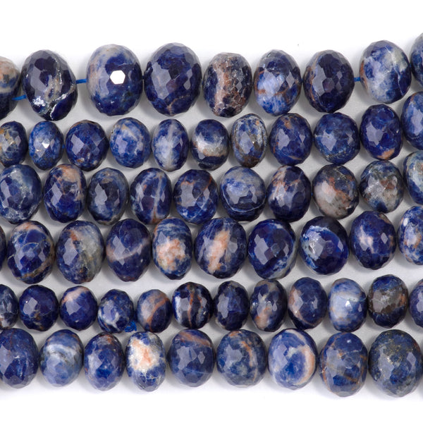 Dark Orange Sodalite 6x8-12x15mm Graduated Faceted Rondelle - 15-16 Inch