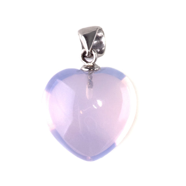 Milky Lavender Amethyst 14mm Heart Pendant with .925 Sterling Silver Bail