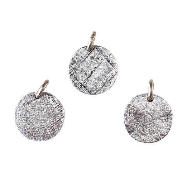 Muoinionalusta Meteorite 16mm Coin Pendant with .925 Sterling Silver Bail