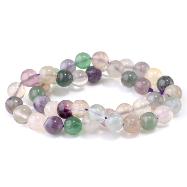 Purple Fluorite 10mm Round - 15-16 Inch