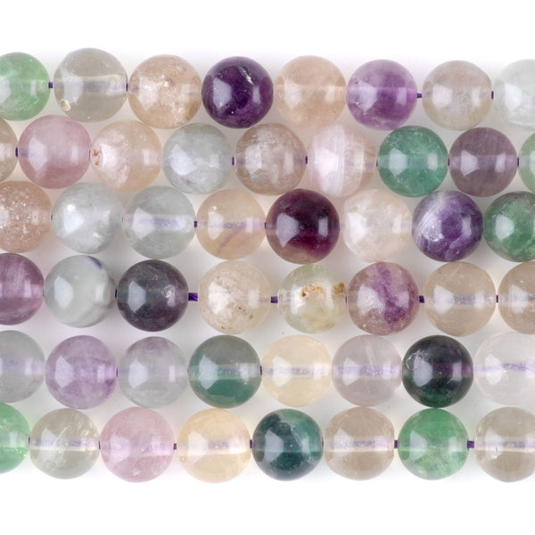 Purple Fluorite 10mm Round - 15-16 Inch