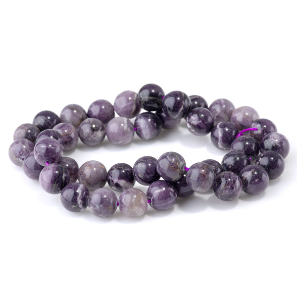 Purple Fluorite 10mm Round A Grade - 16-Inch Strands
