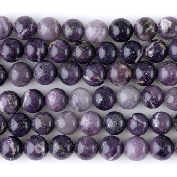 Purple Fluorite 10mm Round A Grade - 16-Inch Strands