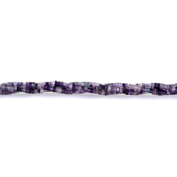 Purple Fluorite 1x2mm Square Rondelle - 15-16 Inch