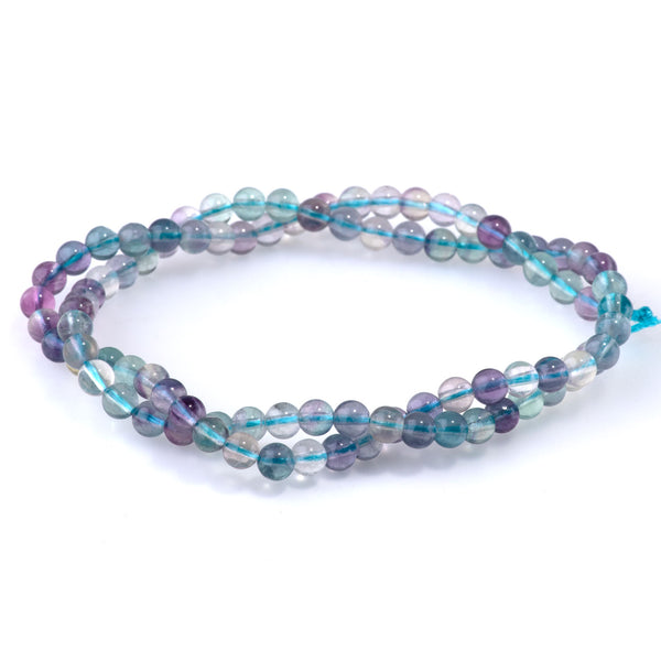 Purple Fluorite 4mm Round - 15-16 Inch