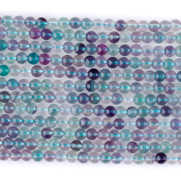 Purple Fluorite 4mm Round - 15-16 Inch