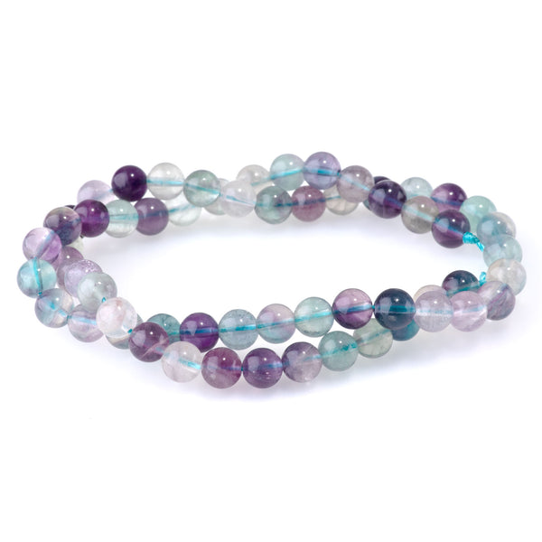 Purple Fluorite 6mm Round - 15-16 Inch