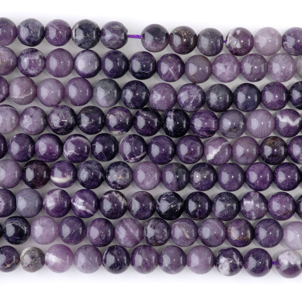 Purple Fluorite 6mm Round A Grade- 15-16 Inch
