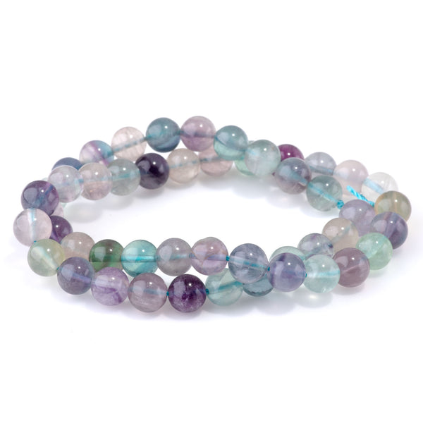 Purple Fluorite 8mm Round - 15-16 Inch