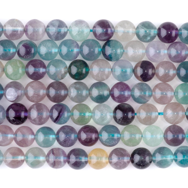 Purple Fluorite 8mm Round - 15-16 Inch