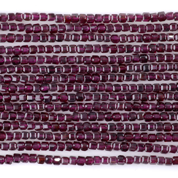 Purple Garnet 3mm Table Cut Cube A Grade - 15-16 Inch